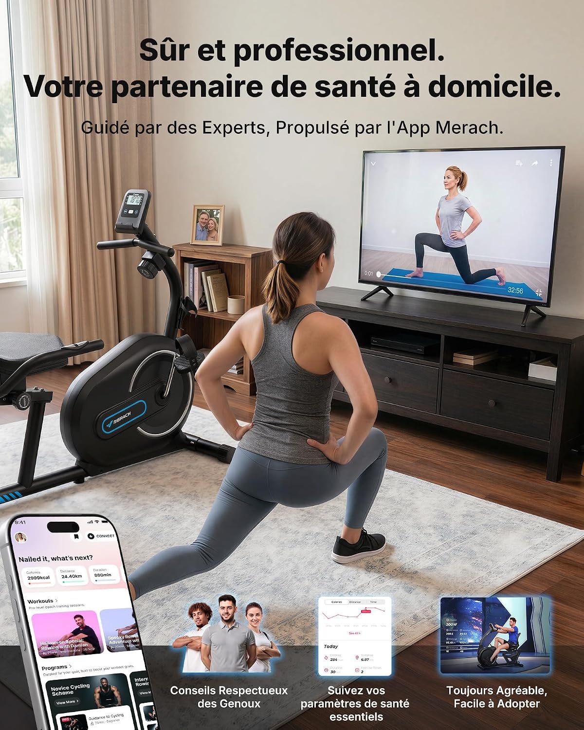 Vélo couché ergomètre Bluetooth - Jusqu'à 42% de réduction