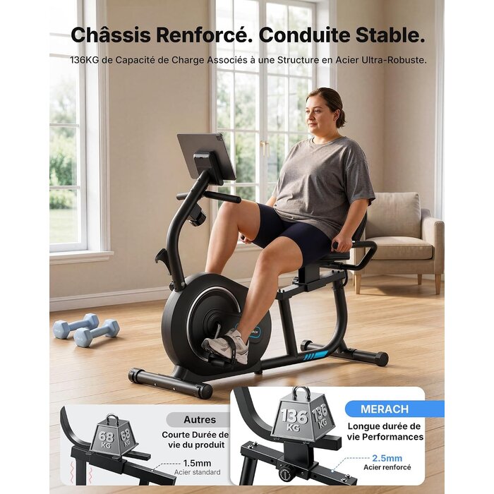 Vélo couché ergomètre Bluetooth - Jusqu'à 42% de réduction