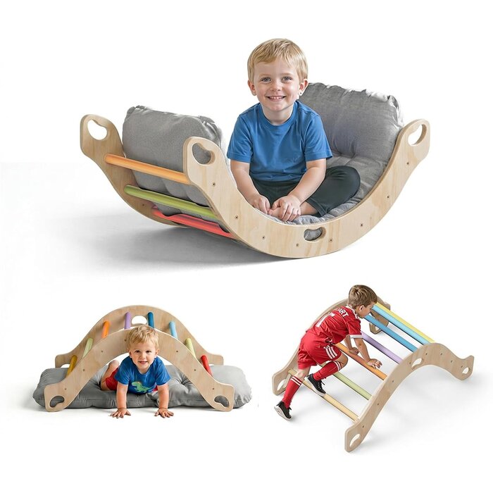 Arche d'escalade Montessori en bois avec coussin - Jusqu'à -34%