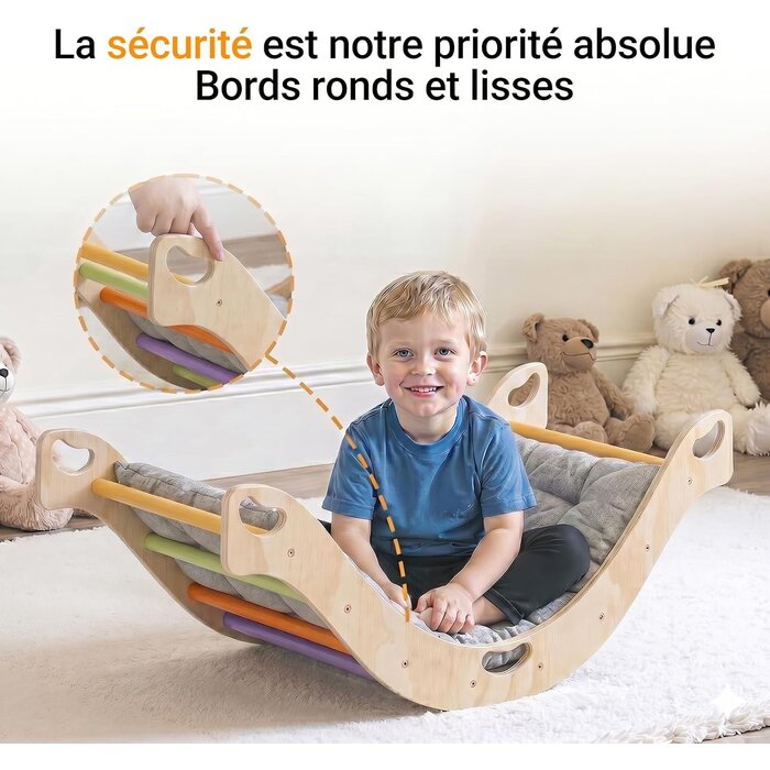 Arche d'escalade Montessori en bois avec coussin - Jusqu'à -34%