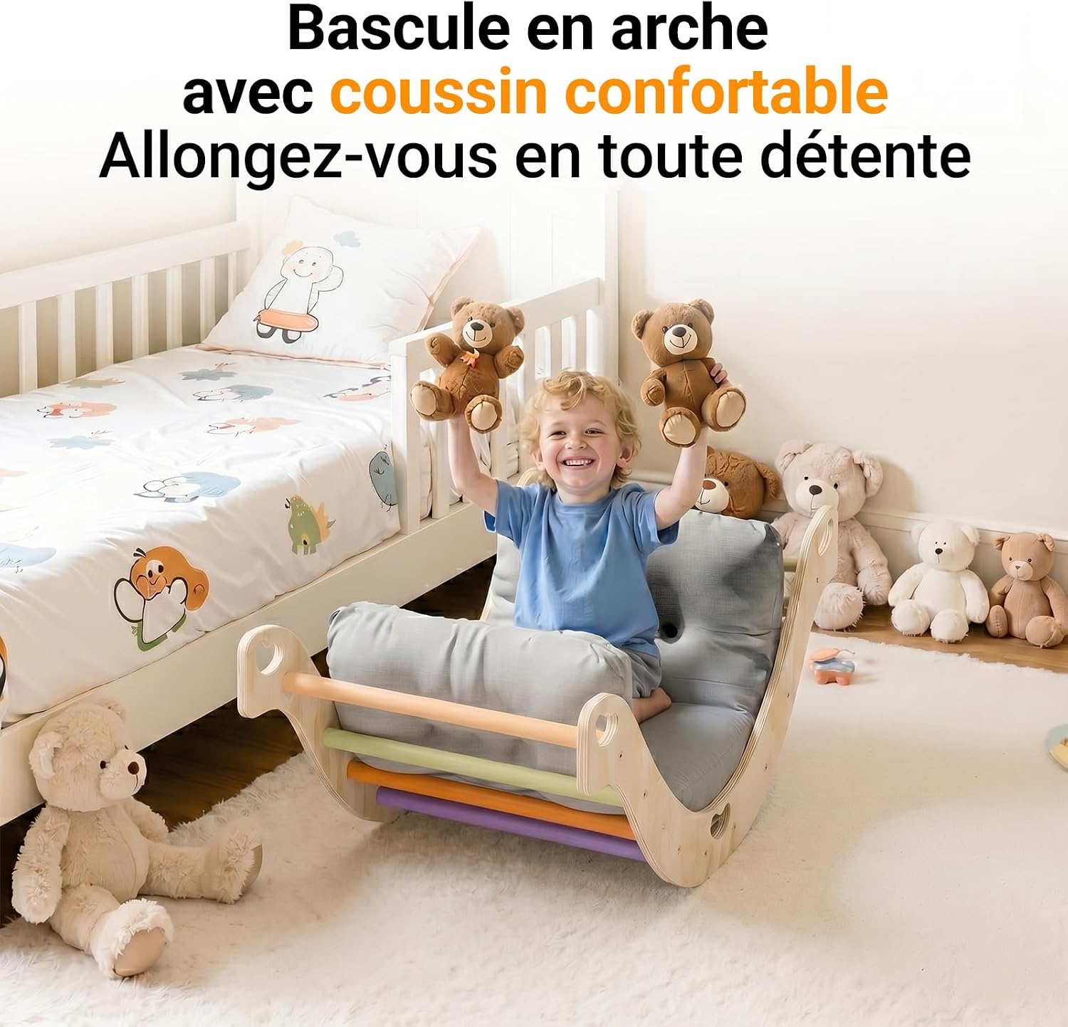 Arche d'escalade Montessori en bois avec coussin - 34% de remise