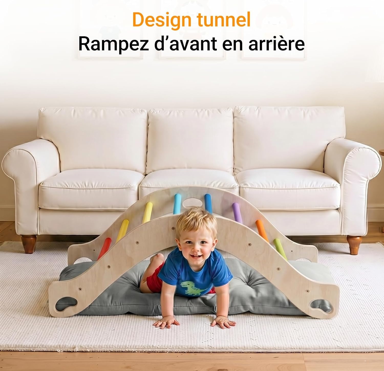 Arche d'escalade Montessori en bois avec coussin - 34% de remise