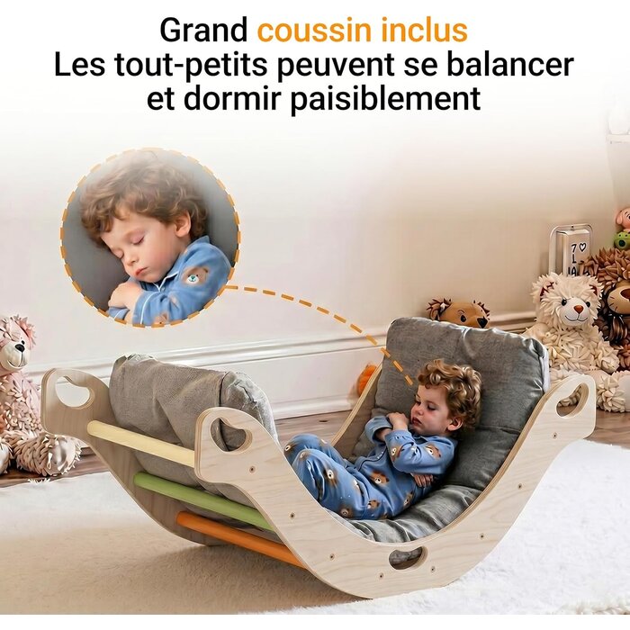 Arche d'escalade Montessori en bois avec coussin - Jusqu'à -34%