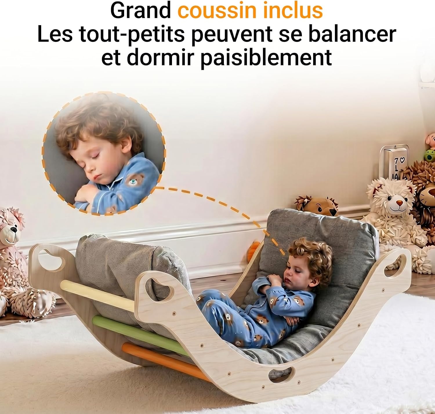 Arche d'escalade Montessori en bois avec coussin - 34% de remise