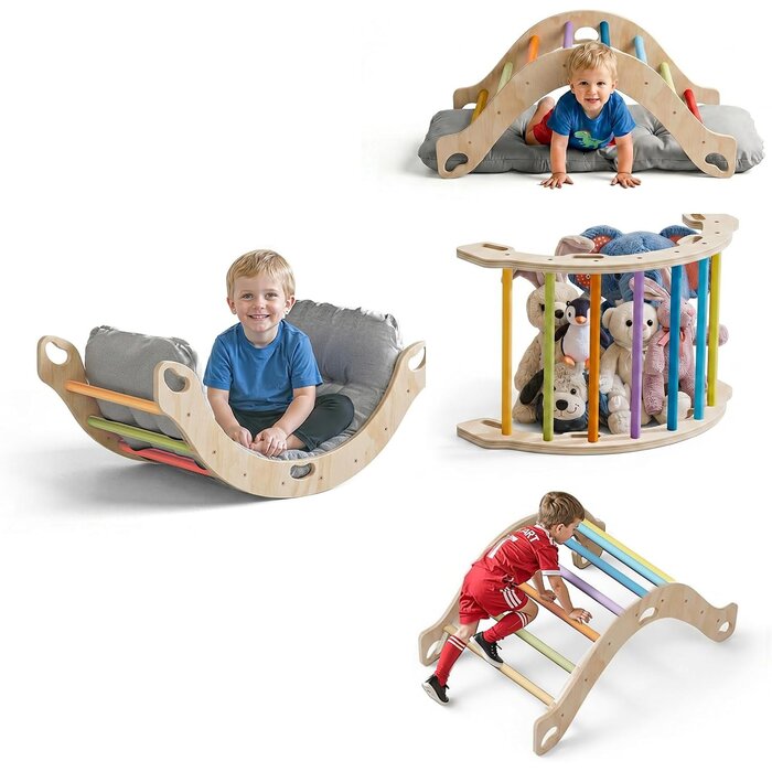 Arche d'escalade Montessori en bois avec coussin - Jusqu'à -34%