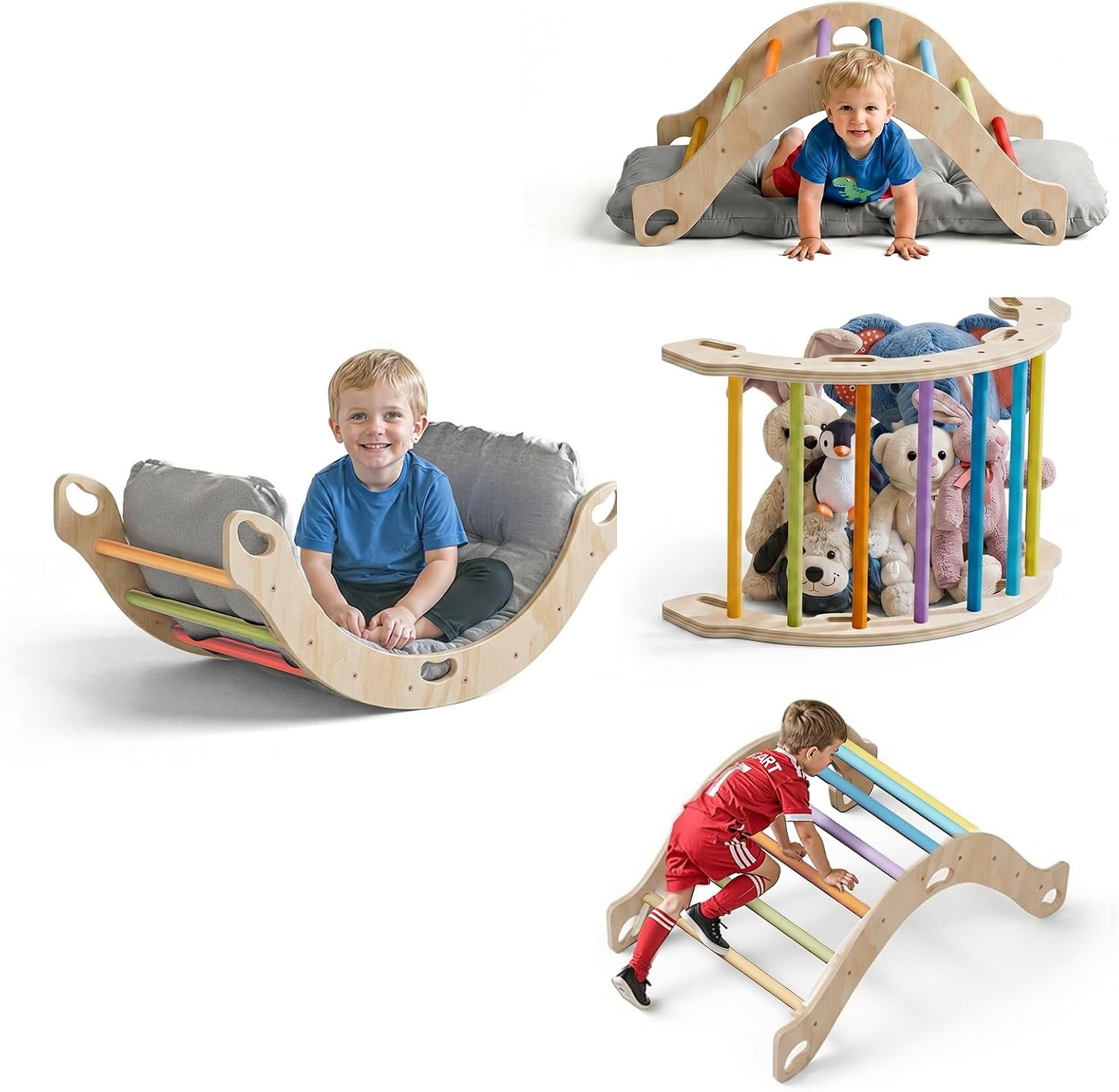 Arche d'escalade Montessori en bois avec coussin - 34% de remise