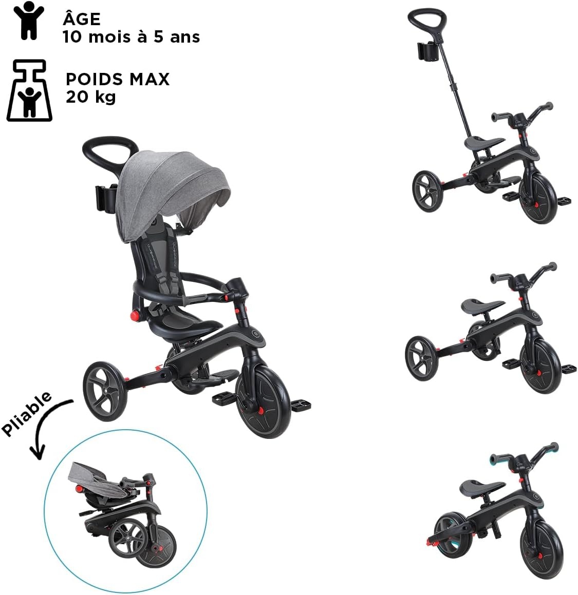 Tricycle évolutif 4-en-1 pliable : jusqu'à -41% de remise sur votre modèle