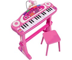 Clavier Électronique pour Enfants avec Tabouret - Rose - Jusqu'à 40% de remise