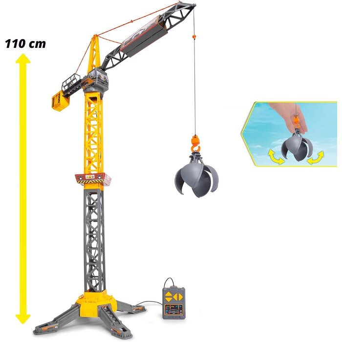 Grue de chantier télécommandée 110 cm - Rotation 360° - Jusqu'à -38%