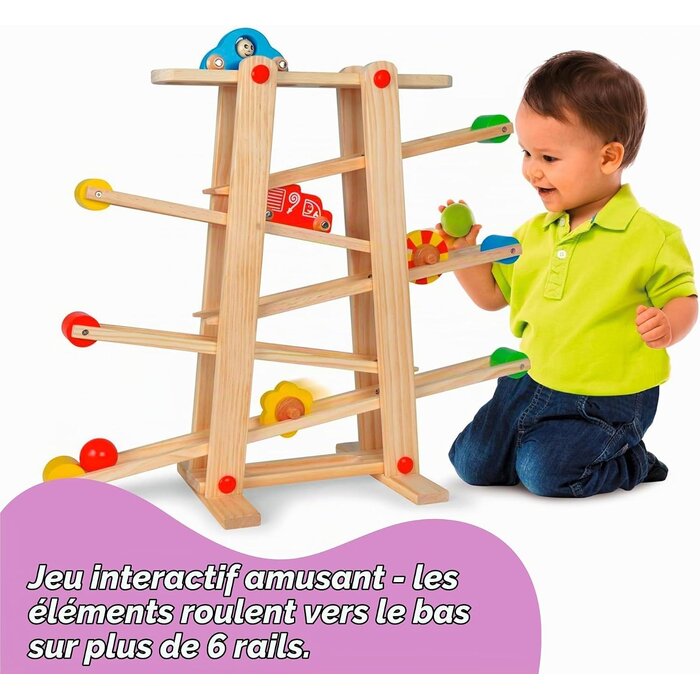 Circuit à billes en bois avec voitures jusqu'à -39% - Édition Outlet