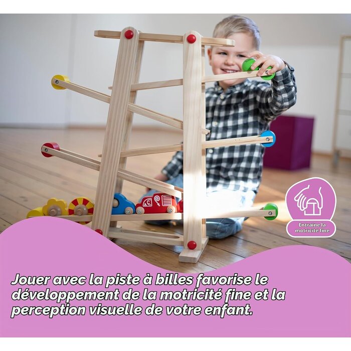Circuit à billes en bois avec voitures jusqu'à -39% - Édition Outlet