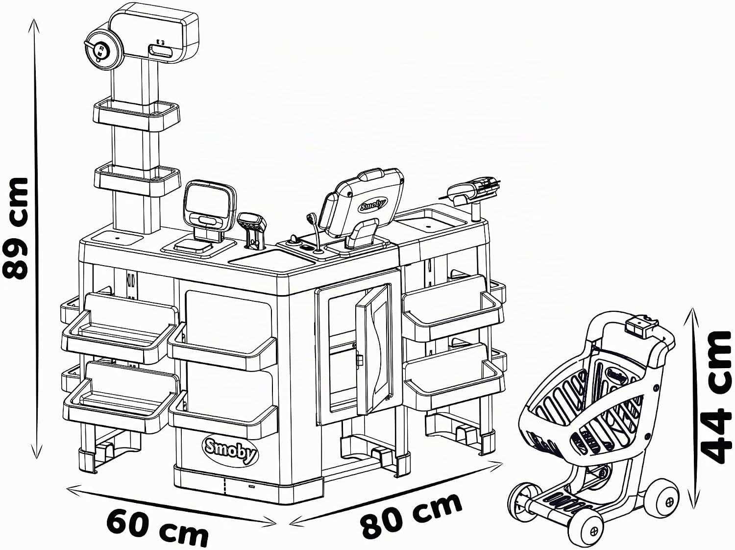 Supermarché interactif pour enfants + chariot - 50 accessoires - Jusqu'à -41%