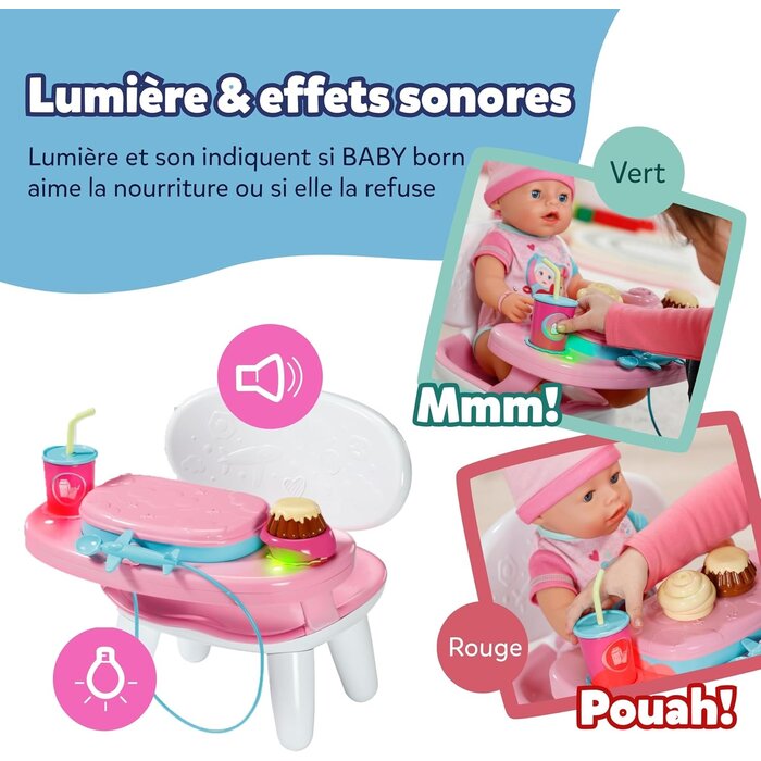 Baby Born Chaise haute interactive pour poupée 43 cm - Jusqu'à -41%