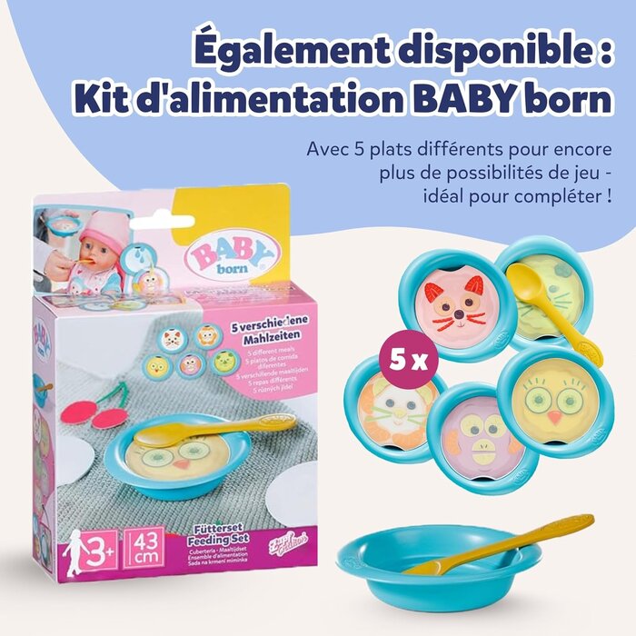 Baby Born Chaise haute interactive pour poupée 43 cm - Jusqu'à -41%