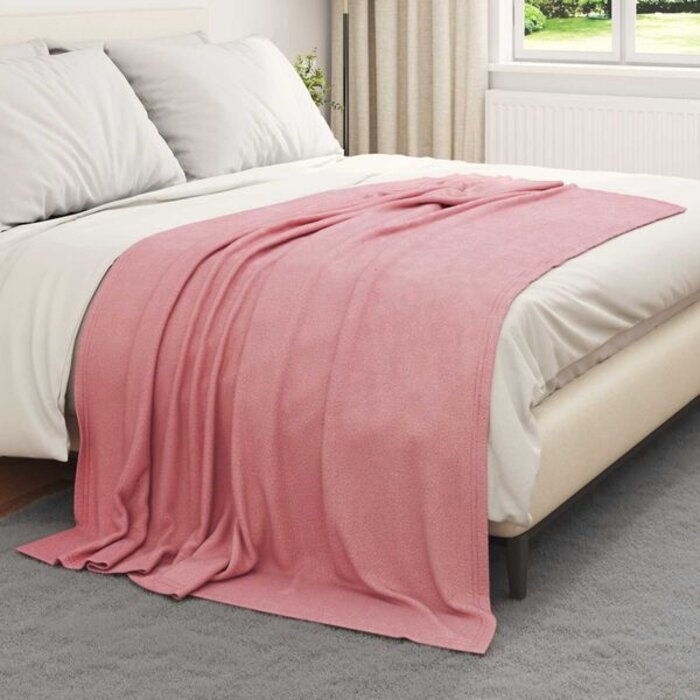 Vidaxl Lot de 6 plaids en polaire rose - 200 x 150 cm - Jusqu'à -40%