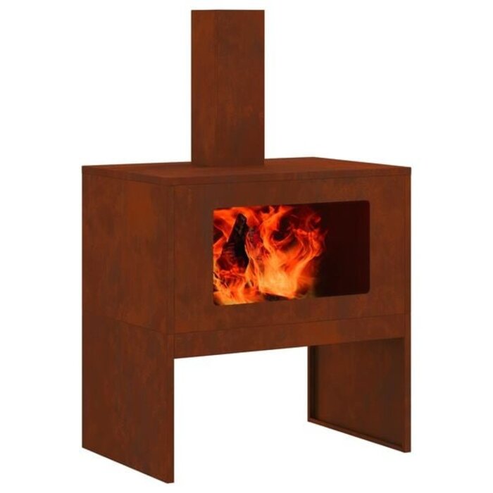 Vidaxl Brasero rectangulaire en acier corten - jusqu'à 36% de remise