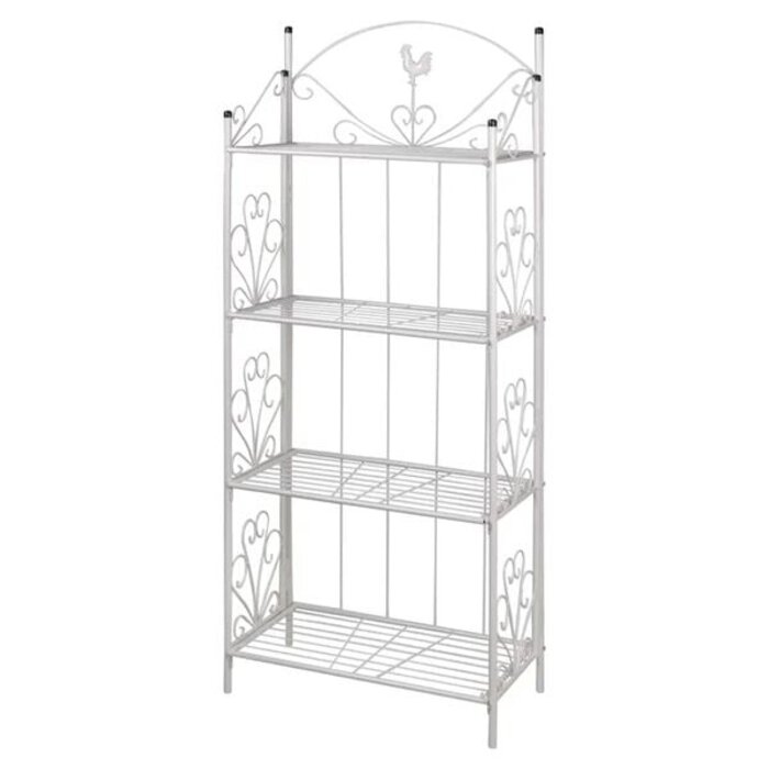 Vidaxl Étagère à plantes Maria 153 cm, acier blanc - Jusqu'à -40%