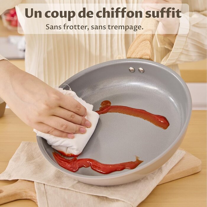 Set de 3 poêles céramique induction - Gris - Jusqu'à 40 % de réduction