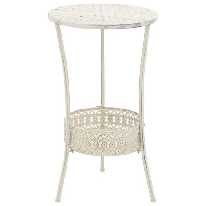 Vidaxl Table de bistro ronde vintage en métal blanc - Jusqu'à -40% sur l'outlet