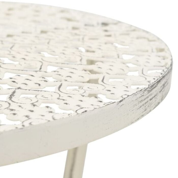 Vidaxl Table de bistro ronde vintage en métal blanc - Jusqu'à -40% sur l'outlet