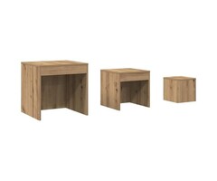 Vidaxl Lot de 3 tables gigognes chêne artisan - Jusqu'à 40% de réduction