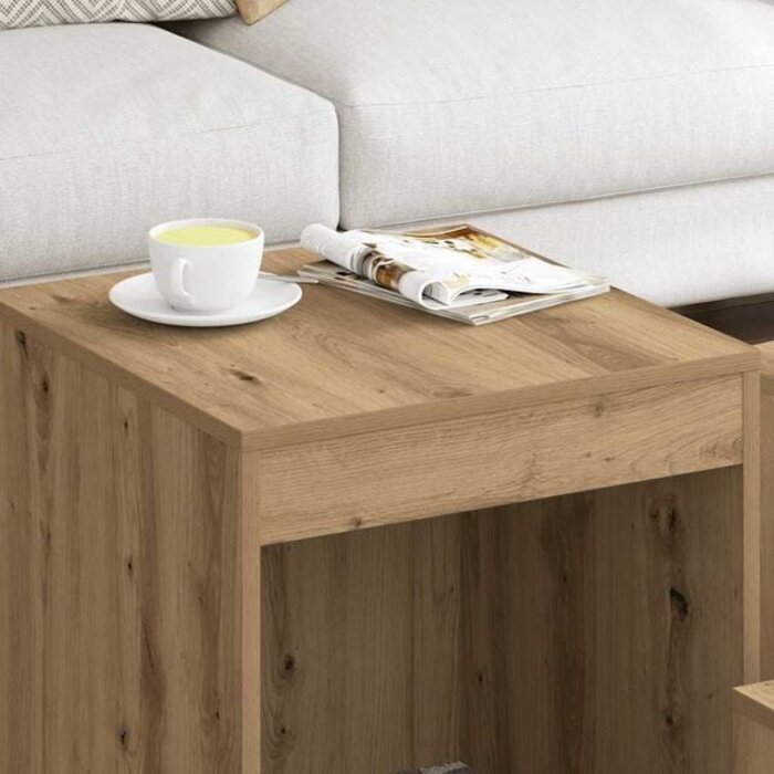 Vidaxl Lot de 3 tables gigognes chêne artisan - Jusqu'à 40% de réduction