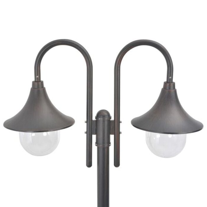 Vidaxl Lampadaire de jardin double tête 220 cm bronze - Jusqu'à -35% d'économie