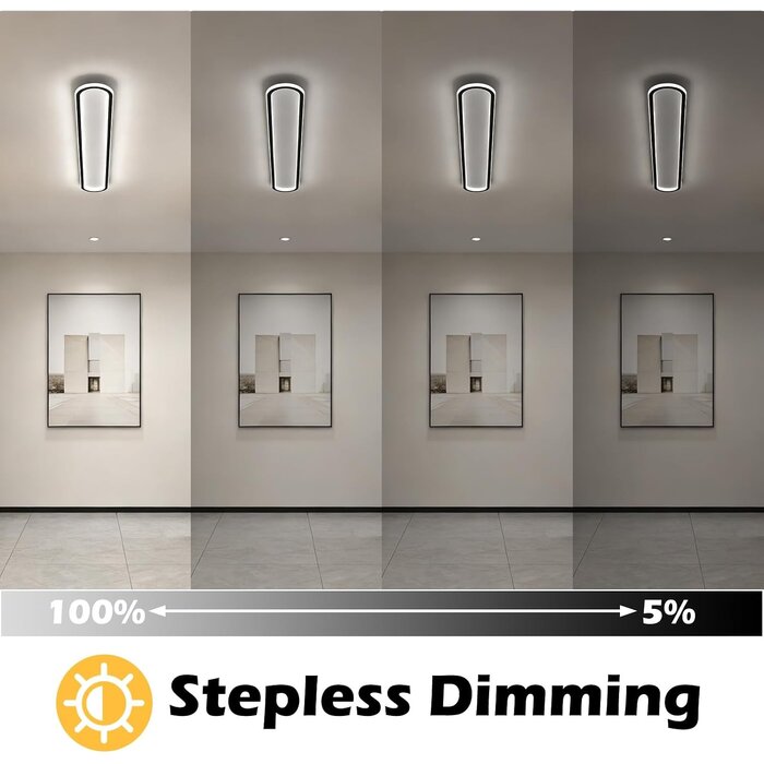 Plafonnier LED 120cm Noir - Dimmable avec Télécommande - Jusqu'à -41%