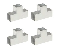 Vidaxl Lot de 4 supports de poteaux en T 101x101 mm - Jusqu'à -40%