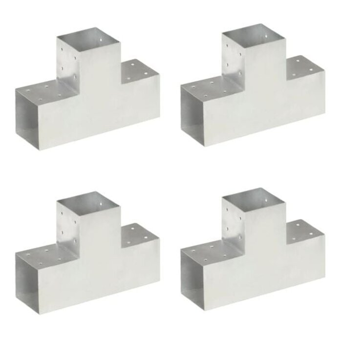Vidaxl Lot de 4 supports de poteaux en T 101x101 mm - Jusqu'à -40%
