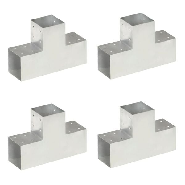 Vidaxl Lot de 4 supports de poteaux en T 101x101 mm - Jusqu'à -40%