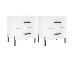 Vidaxl Lot de 2 tables de chevet design blanc brillant - Jusqu'à -41% de remise