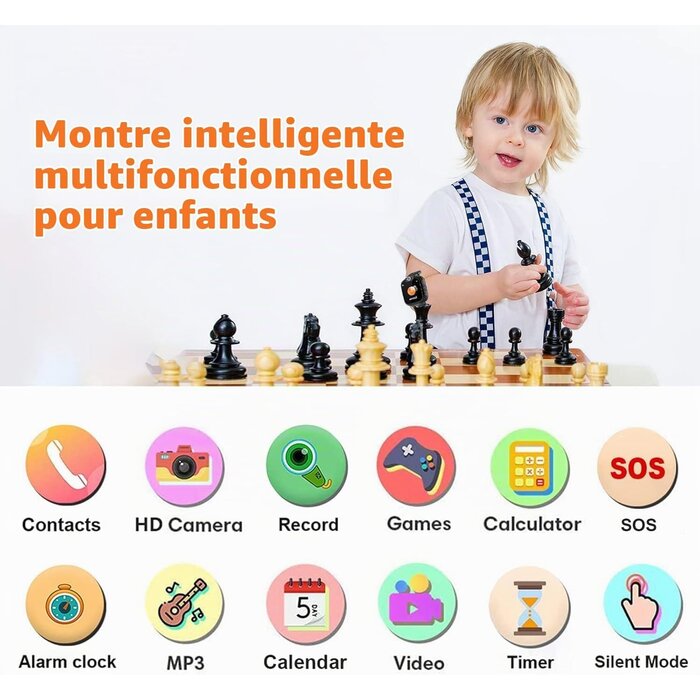 Montre connectée enfant avec SOS et jeux - Jusqu'à 34% de remise