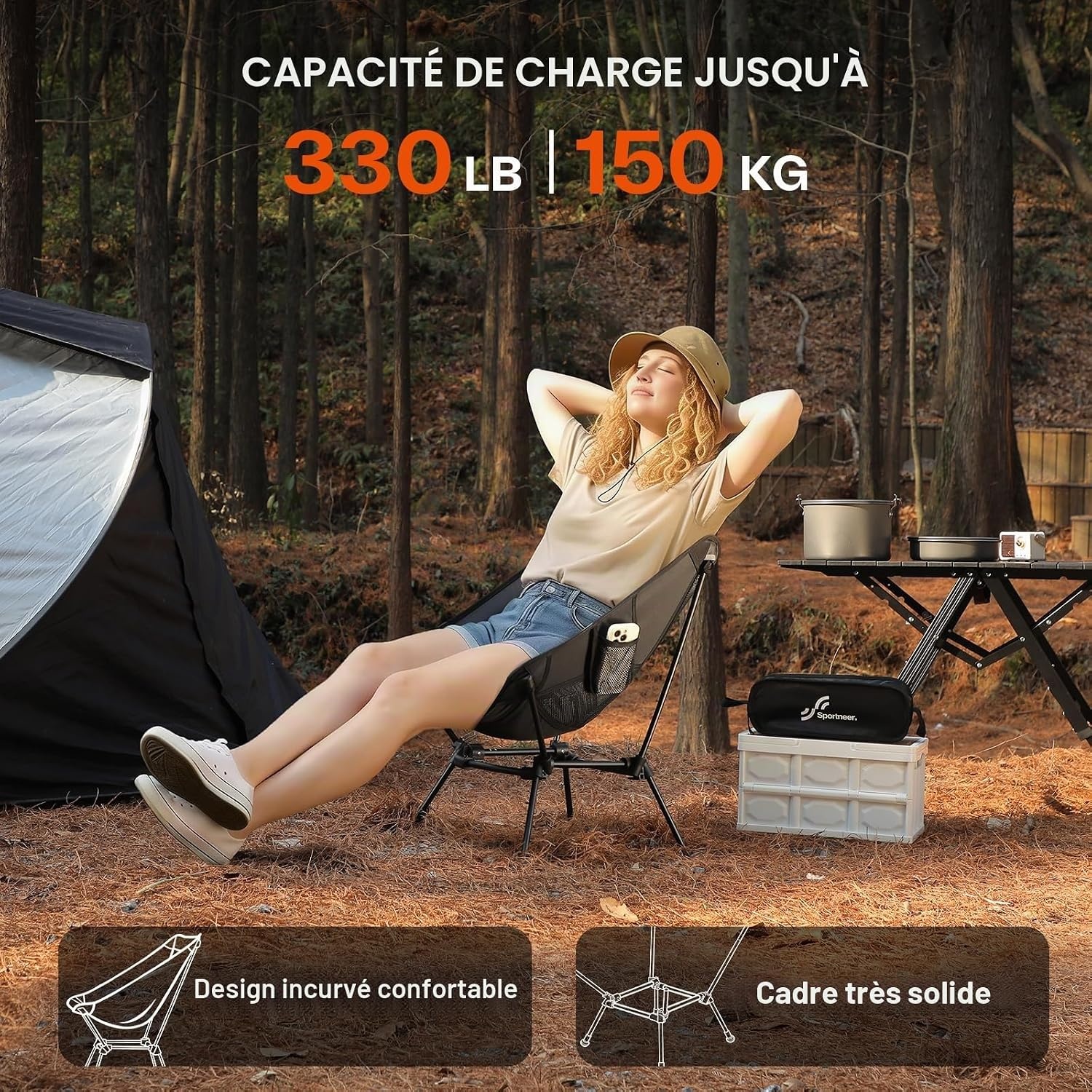 Chaise de camping pliante ultra-légère - Jusqu'à -35% sur nos stocks