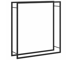 Vidaxl Range-bûches en acier noir mat 110x116 cm - Jusqu'à -43% de remise