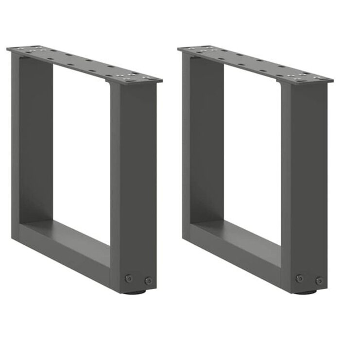 Vidaxl Lot de 2 pieds de table basse en U, acier anthracite - Jusqu'à -40%
