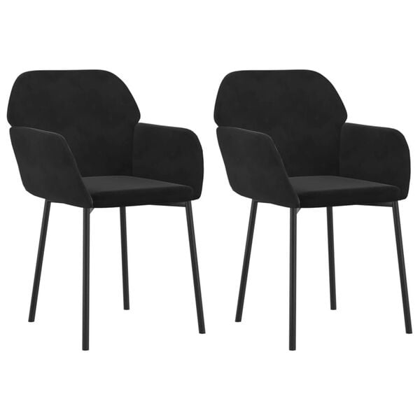 Vidaxl Lot de 2 chaises en velours noir - Jusqu'à 37% de remise