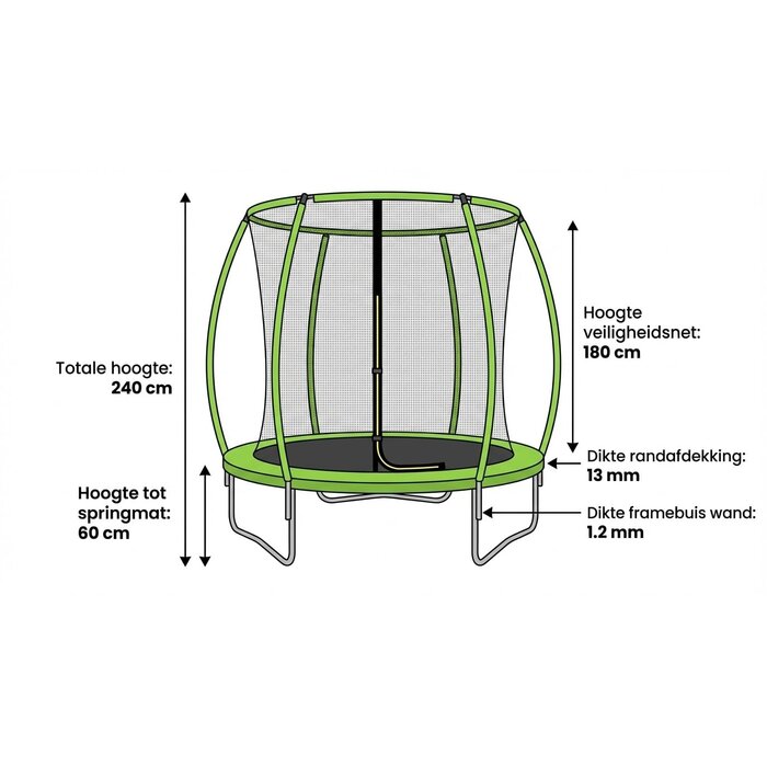 Viking Choice Trampoline de jardin 244 cm avec filet - Jusqu'à 32% de remise