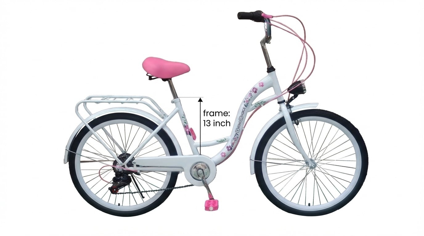 Viking Choice Vélo fille 24 pouces 6 vitesses - Blanc et rose - Jusqu'à -33%