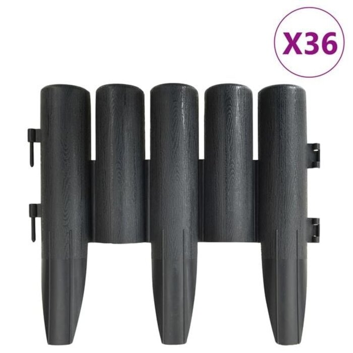 Vidaxl Bordure de jardin aspect tronc d'arbre - 10 mètres - Jusqu'à 38% de remise