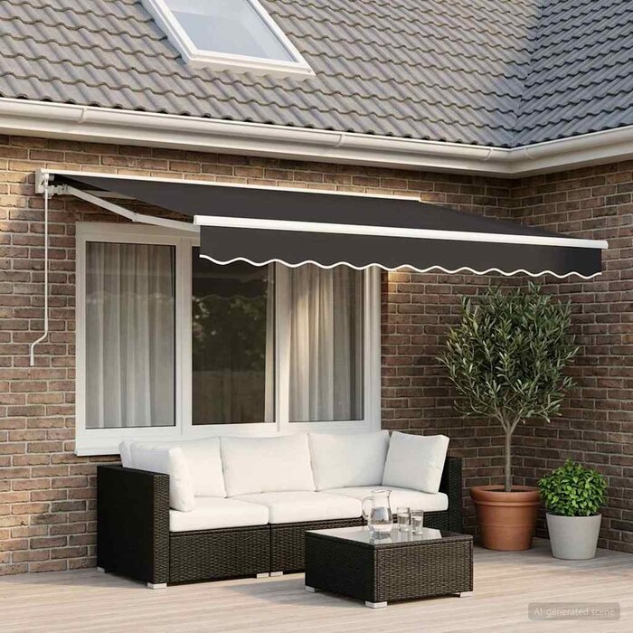 Vidaxl Toile de rechange pour store banne, 280 x 195 cm, Anthracite - Jusqu'à -40%