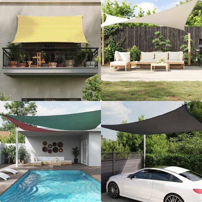 Vidaxl Voile d'ombrage rectangulaire 6x3m - Jaune et blanc - Jusqu'à 33% de réduction