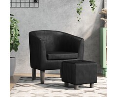 Vidaxl Fauteuil cabriolet avec repose-pieds - Similicuir noir - Jusqu'à -41%