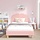 Lit enfant 90x190cm tissu bouclé rose - Jusqu'à -41% sur le prix d'origine