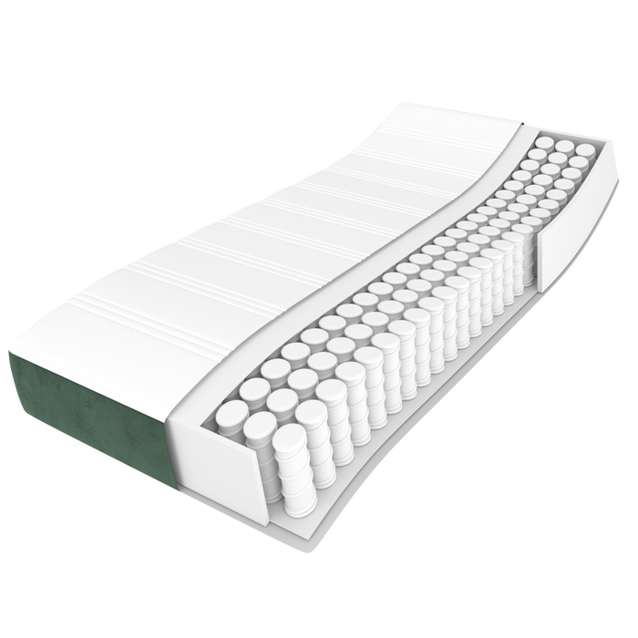 Vidaxl Matelas 90x200cm Ressorts Ensachés Velours Vert - Jusqu'à -37%