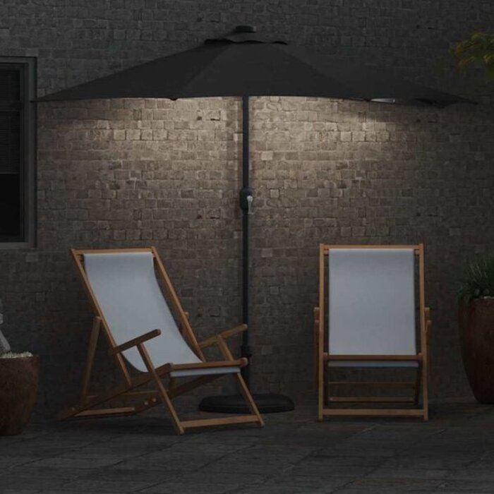Vidaxl Parasol rectangulaire avec LED - Anthracite - Jusqu'à 36% de réduction