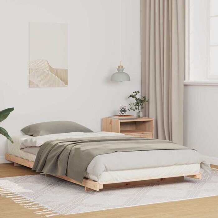 Vidaxl Cadre de lit plateforme en pin massif 100x220cm - Jusqu'à 40% de réduction