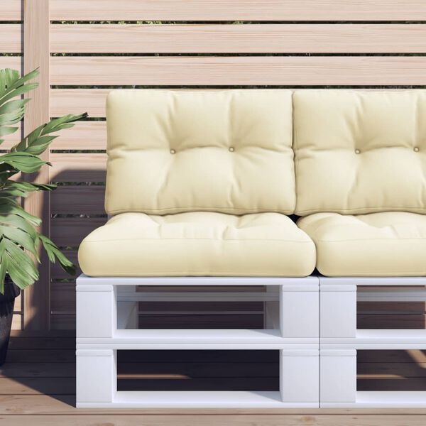 Vidaxl Lot de 2 coussins palette crème - Jusqu'à -35% sur votre confort extérieur