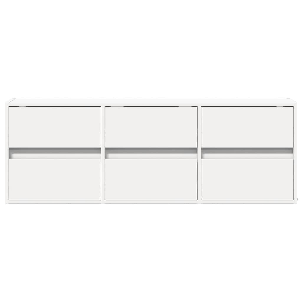 Vidaxl Meuble TV mural blanc avec LED - Jusqu'à 41% de remise