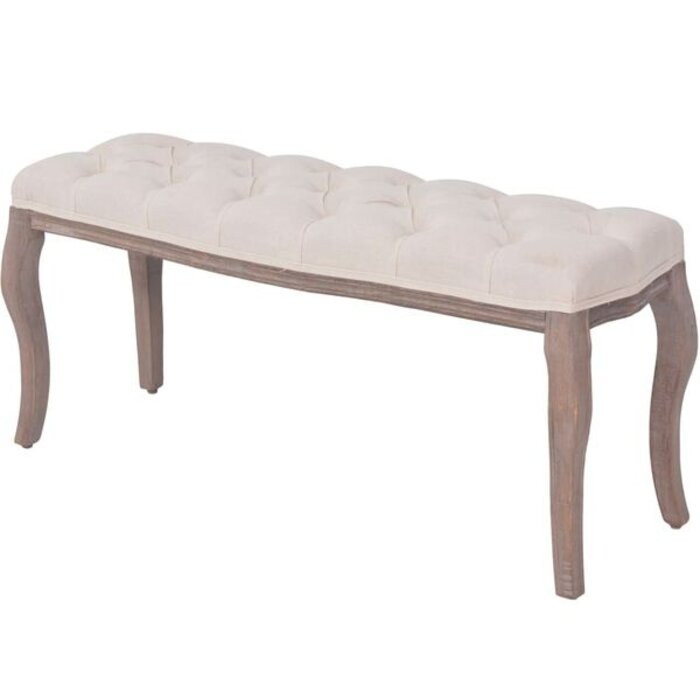 Vidaxl Banc vintage rembourré blanc crème 110cm - Jusqu'à -37%